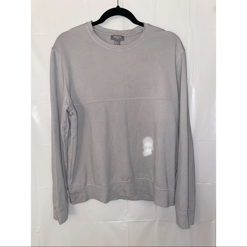 Forever 21 Gray Long Sleeve Crew Neck
